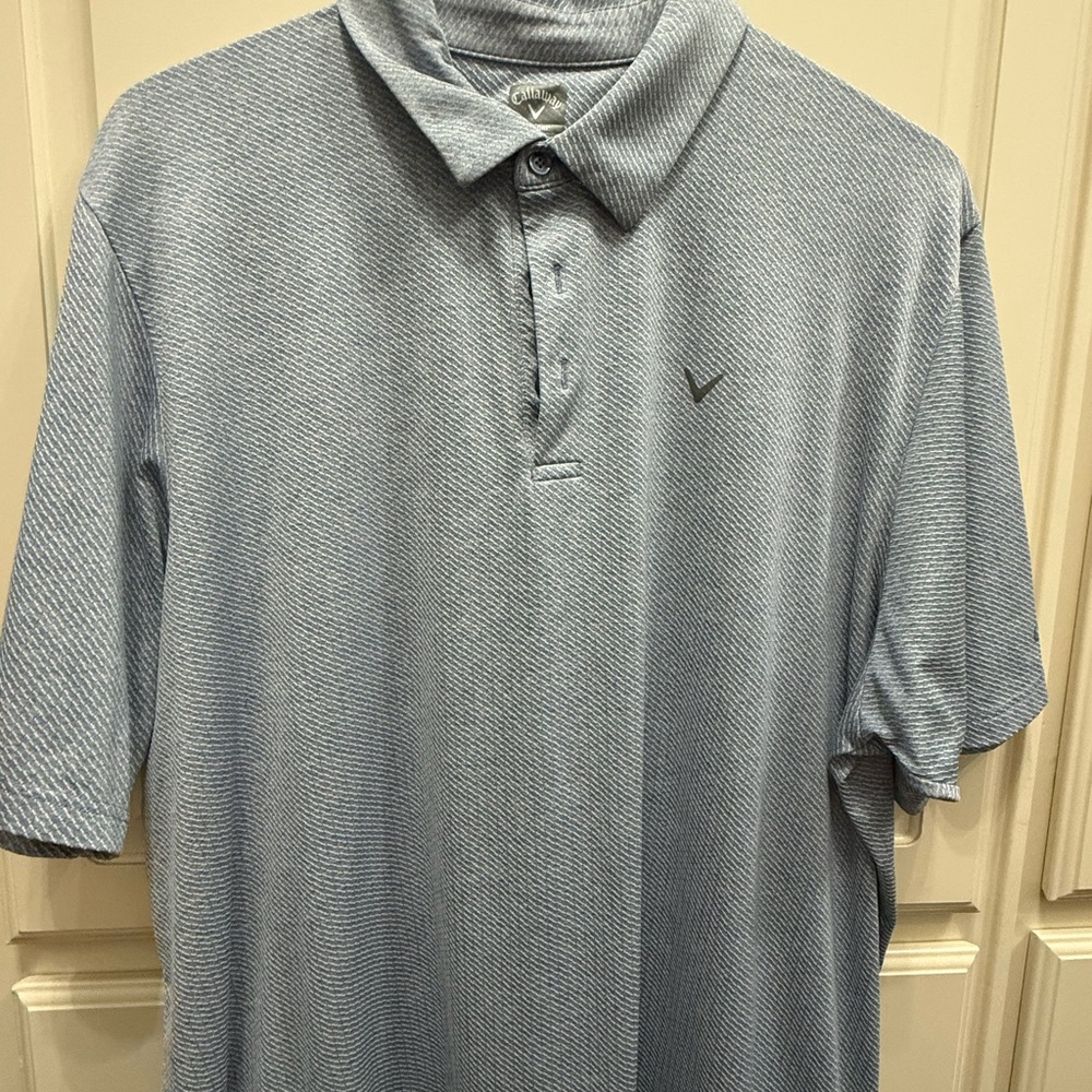 Callaway Textured Light Blue Polo Shirt